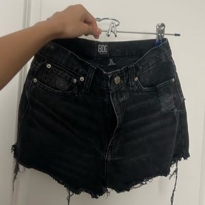 BDG black denim shorts